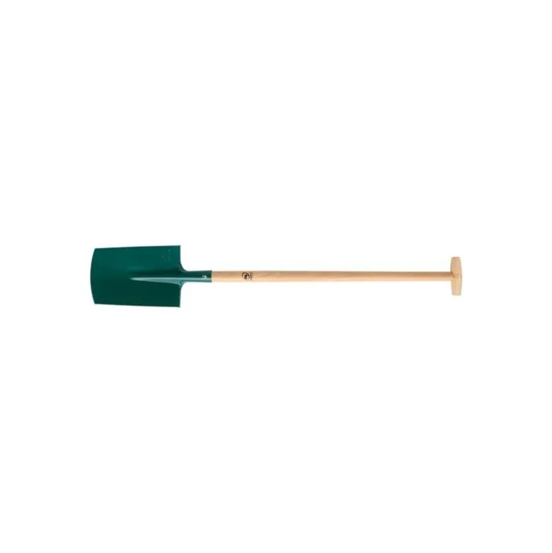Bêche à rebord 28cm Fiskars, manche en bois en béquille