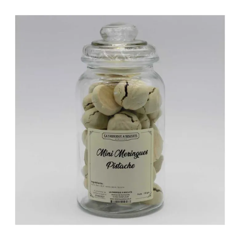 Bonbonnière mini meringues pistache 130g - LA FABRIQUE À BISCUITS HONFLEUR