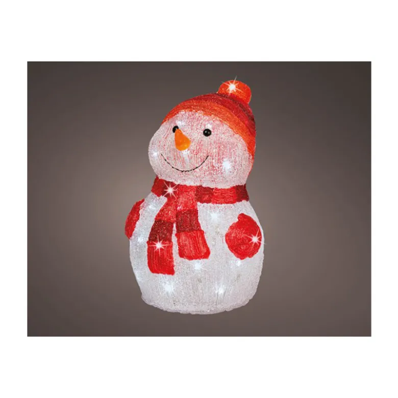 Bonhomme de neige lumineux 35cm - LUMINEO