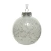 Boule flocon ø8 blanc - DECORIS