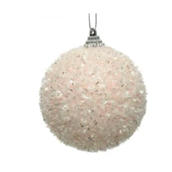 Boule mousse lametta ø8 rose poudré - DECORIS