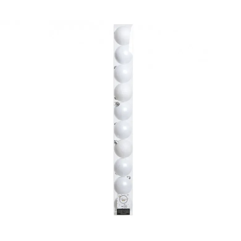 Boules tube de 10 ø6 blanc - DECORIS