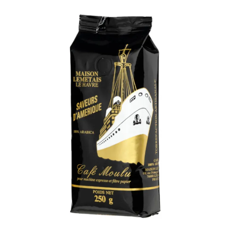 Café saveurs d'Amérique moulu 100% Arabica en 25 - MAISON LEMETAIS TORREFACTEUR