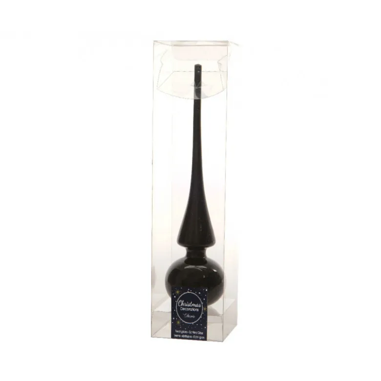 Cimier flèche en verre uni brillant ø6x26 noir - DECORIS