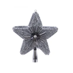 Cimier étoile lametta 23x21x2cm argent - DECORIS