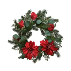 Couronne sapin artificiel poinsettia ø40 vert - EVERLANDS