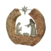 Crêche bois santon alu 6.5x37x32cm naturel - DECORIS