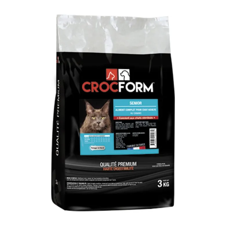 Croquettes Premium Senior chat 3kg - CROCFORM