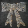 Déco noeud 80LED 8.5x59-H59.5 argent - EDELMAN