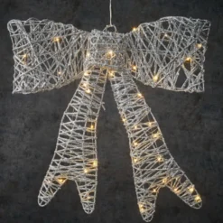 Déco noeud 80LED 8.5x59-H59.5 argent - EDELMAN