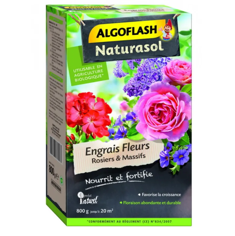 Engrais fleurs rosiers 800g - ALGOFLASH