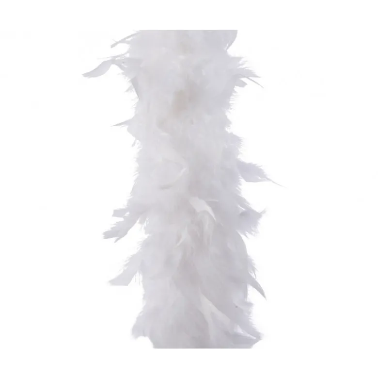 Guirlande boa plume 15x184cm blanc - DECORIS