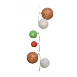 Guirlande boule coton LED 95cm-20l blanc chaud - LUMINEO