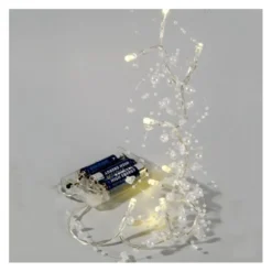 Guirlande de perles lumineuse d'intérieur blanc/blanc chaud - 1,2m - 20LED
