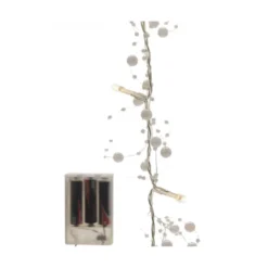 Guirlande de perles lumineuse d'intérieur blanc/blanc chaud - 1,2m - 20LED