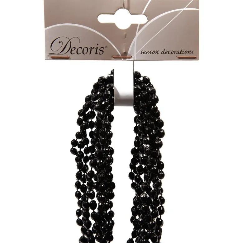 Guirlande de perles "minis diamants" noire en plastique - 270 cm