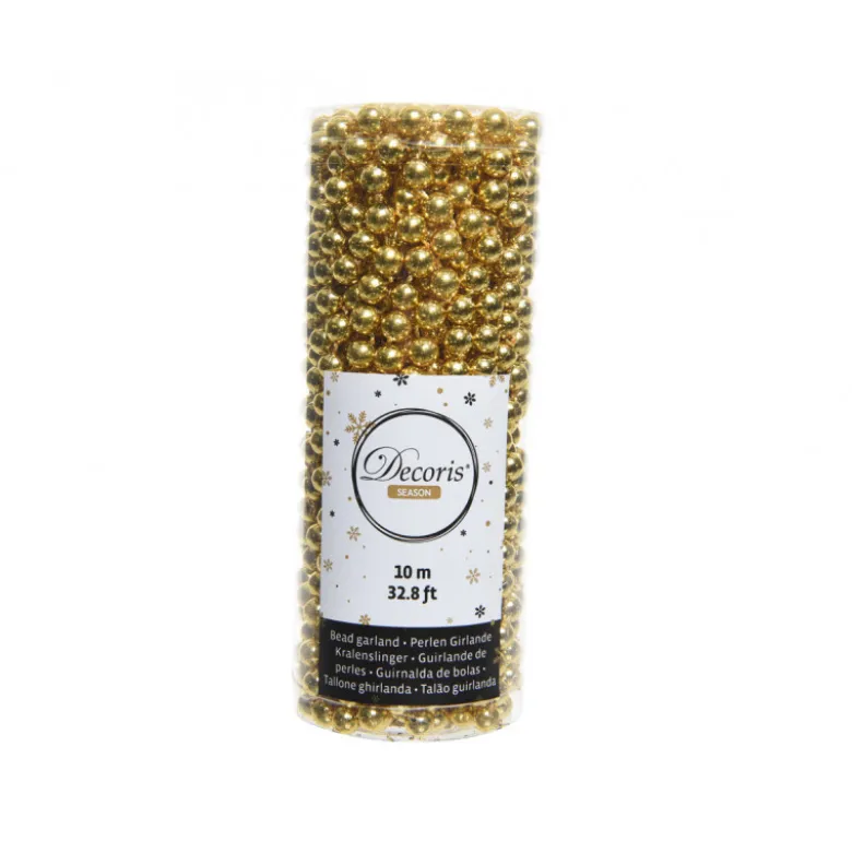 Guirlande perle 10m 0.8x10m or clair - DECORIS