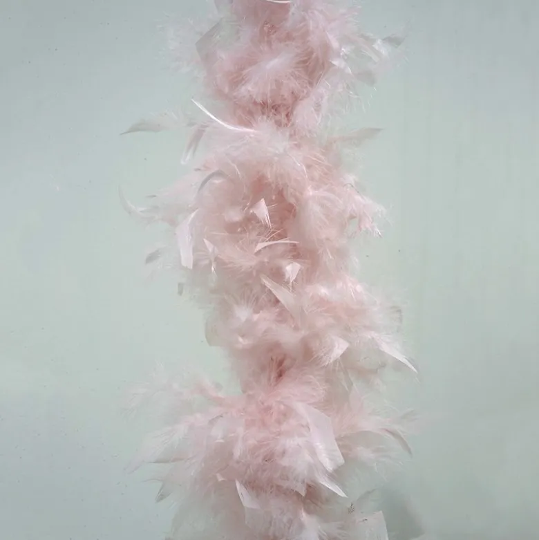 Guirlande plume boa 12x184cm rose poudré - DECORIS