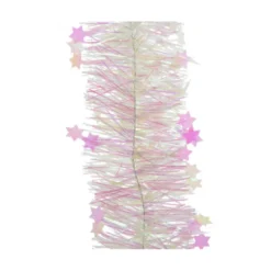 Guirlande scintillante étoiles Ø10x270cm clair/irisé - DECORIS