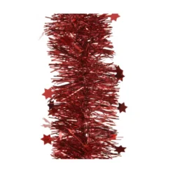 Guirlande scintillante étoiles Ø10x270cm rouge - DECORIS