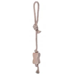 Jouet corde et bois pour chien os S - BUBIMEX