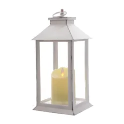 Lanterne bougie - 28 cm - blanc - LUMINEO