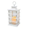 Lanterne flamme - 35 cm - blanche - LUMINEO