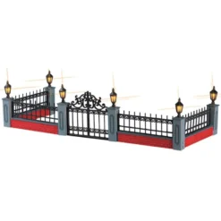 LIGHTED WROUGHT IRON FENCE SET OF 5 - LEMAX