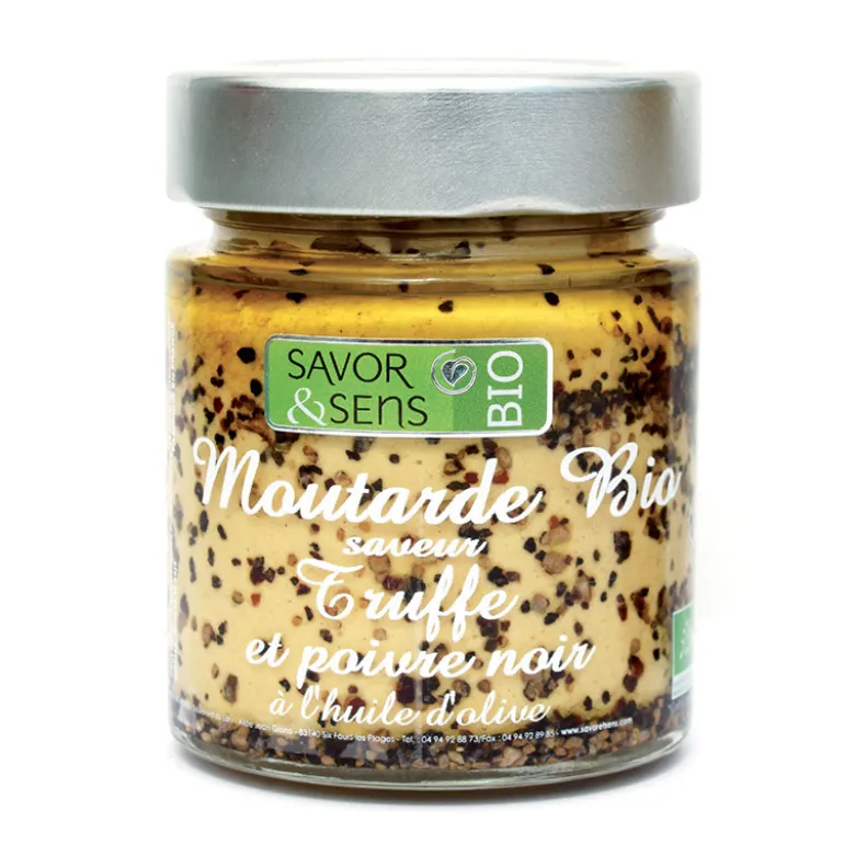 Moutarde Bio brisures truffe et poivre noir 130g - SAVOR ET SENS