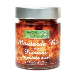 Moutarde bio poivrons & pointe d'ail 130g - SAVOR ET SENS
