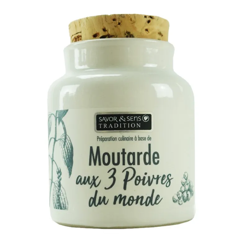Moutarde 3 poivres 110g - SAVOR ET SENS