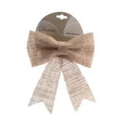 Noeud jute sur fil 2x20x24cm naturel - DECORIS