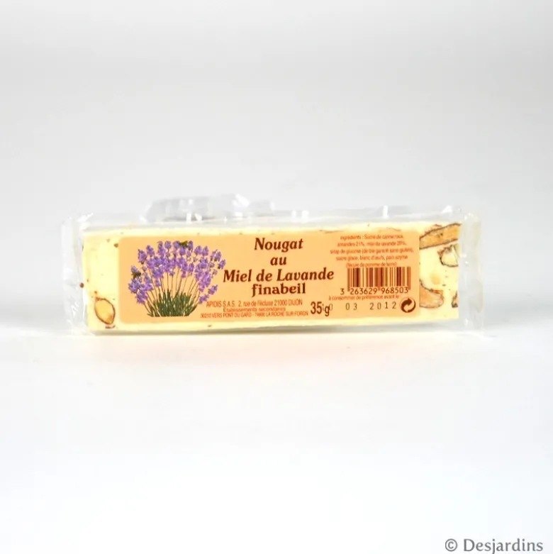 Nougat blanc au miel de lavande présentoir 35g - FINABEIL