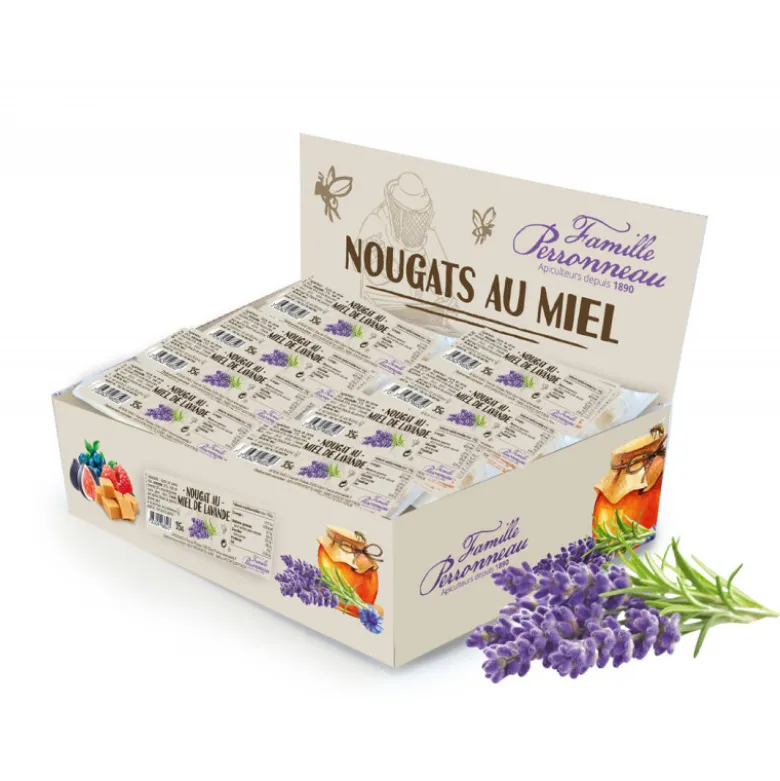 Nougat blanc au miel de lavande présentoir 35g - FINABEIL