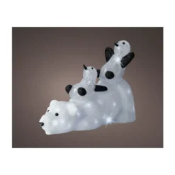 Pingouins lumineux glissant sur l'ours 31cm - LUMINEO