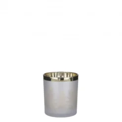Porte bougie givré ø9-H10 blanc - EDELMAN