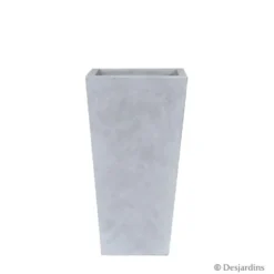 Pot carré en fibre gris clair - 47 cm - DESJARDINS