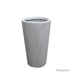 Pot conique en fibre gris clair - 51 cm - DESJARDINS