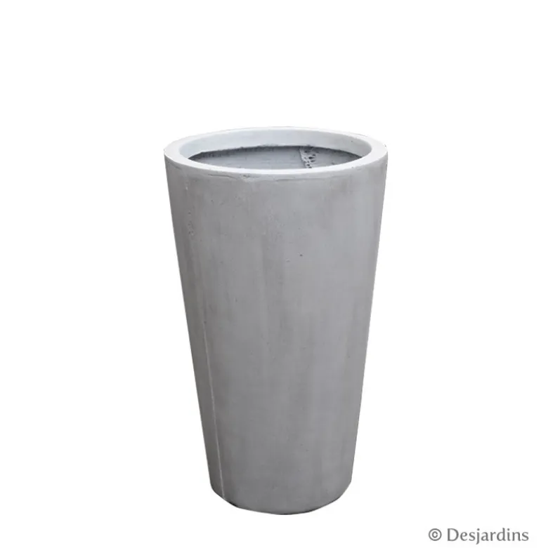 Pot conique en fibre gris clair - 51 cm - DESJARDINS