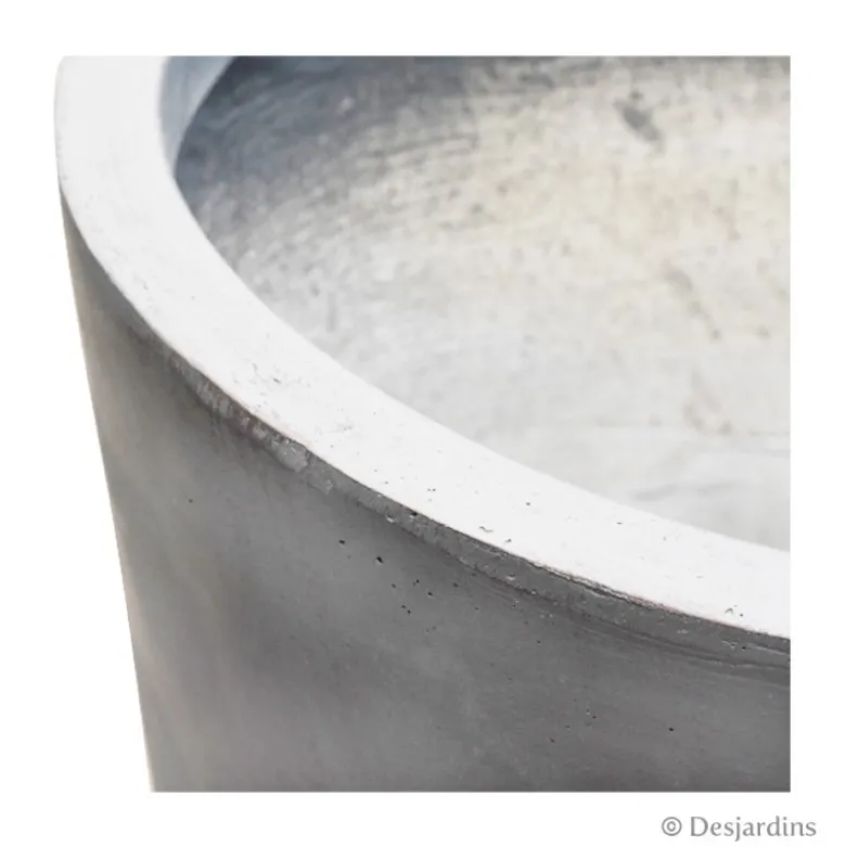Pot conique en fibre gris clair- 71 cm - DESJARDINS