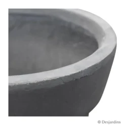 Pot rond en fibre gris anthracite - 31 cm - DESJARDINS