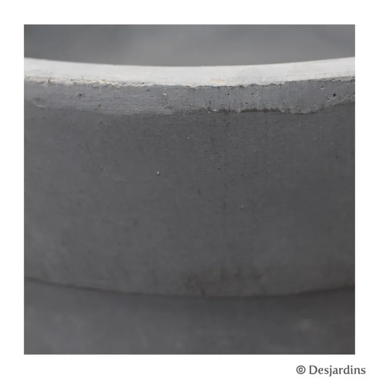 Pot rond en fibre gris anthracite - 40 cm - DESJARDINS