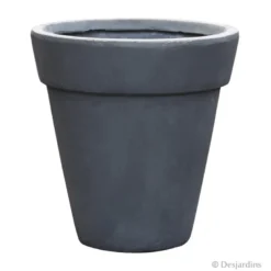 Pot rond en fibre gris anthracite - 49 cm - DESJARDINS