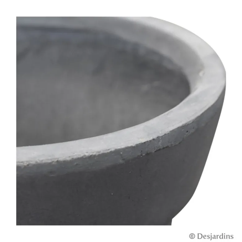 Pot rond en fibre gris anthracite - 49 cm - DESJARDINS