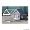 Poulailler en bois avec extension 227x117x110cm gris/blanc - DESJARDINS