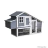 Poulailler en bois - 190 x 71 x 113 cm - gris/blanc - DESJARDINS