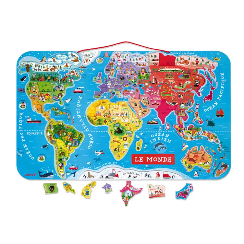 Puzzle monde magnétique version française - JANOD