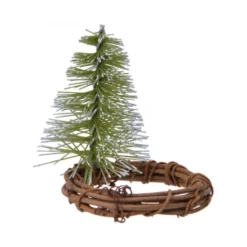 Rond de serviette sapin 6x8cm vert/blanc - EVERLANDS