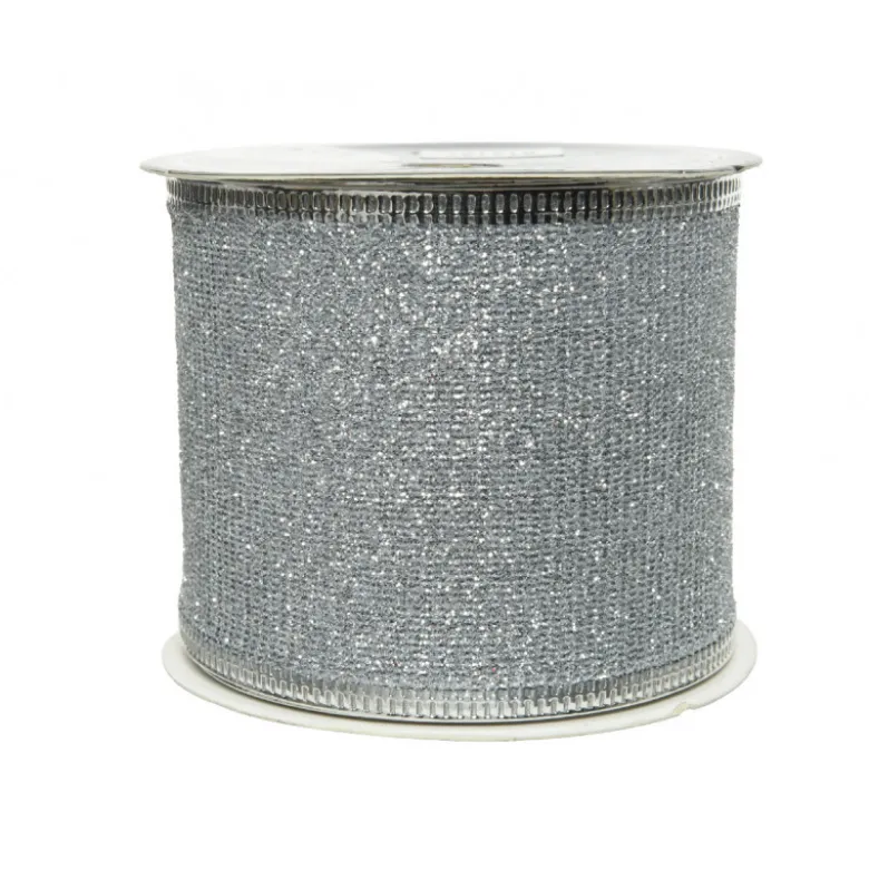 Ruban paillettes 270x6.3cm argent - DECORIS