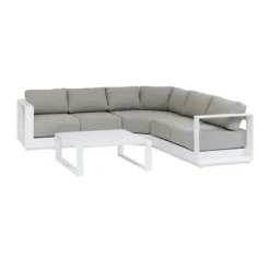 Salon d'angle Allure 5 places blanc - HESPERIDE